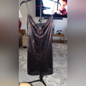 Micas Sz Med Women's Party Dress Stylish Light Like New Perf Cond Metallic Color